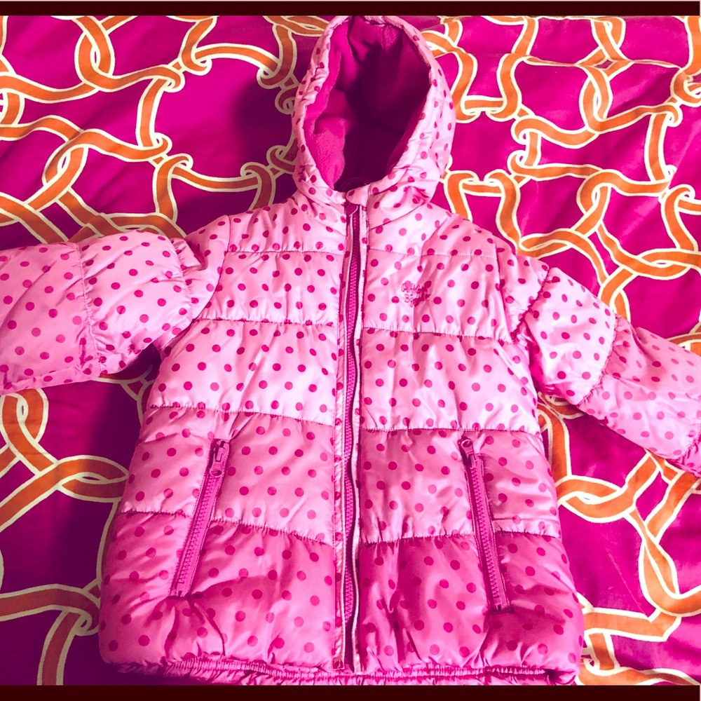 Oshkosh Girl’s pink warm jacket with dots